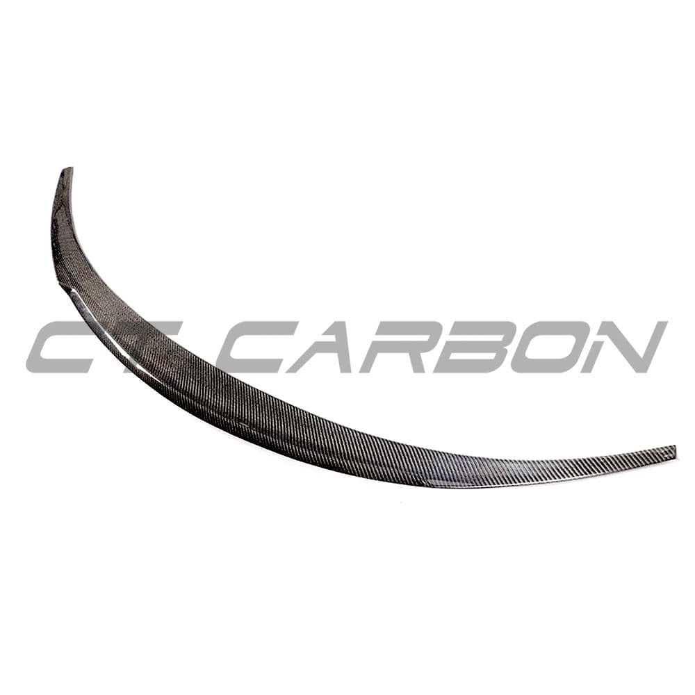Tesla Model 3 carbon fiber spoiler by CT Carbon, V3 version, showing sleek aerodynamic design on the rear of the car.