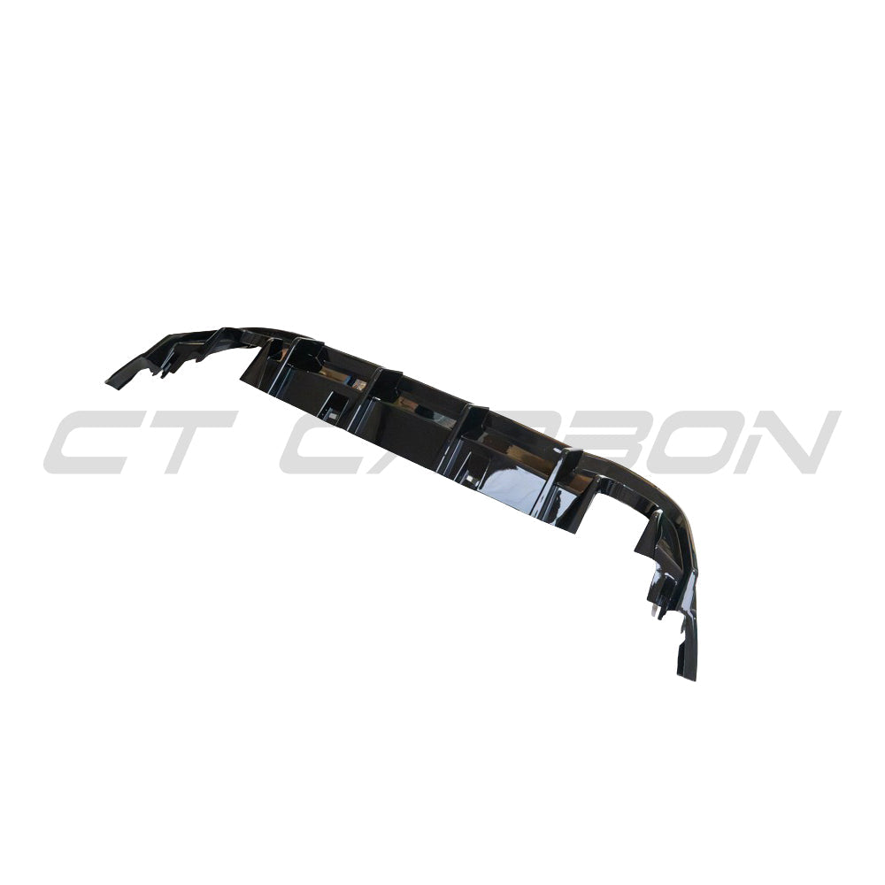 CT Carbon gloss black diffuser for Volkswagen Golf MK8 GTI 2020+ rear upgrade, enhances sporty appearance.