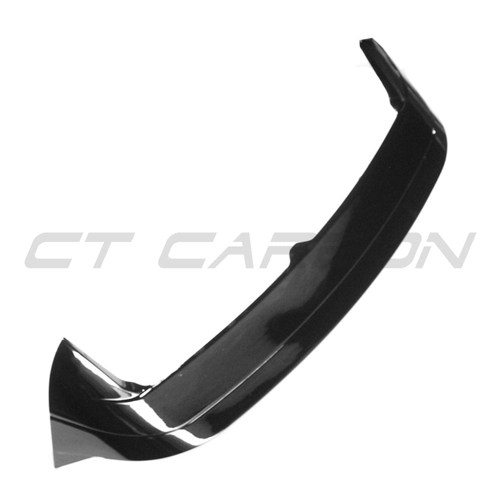 Gloss black VW Golf MK8 GTI/R spoiler by CT Carbon, featuring sleek aerodynamic design for the 2020+ model.