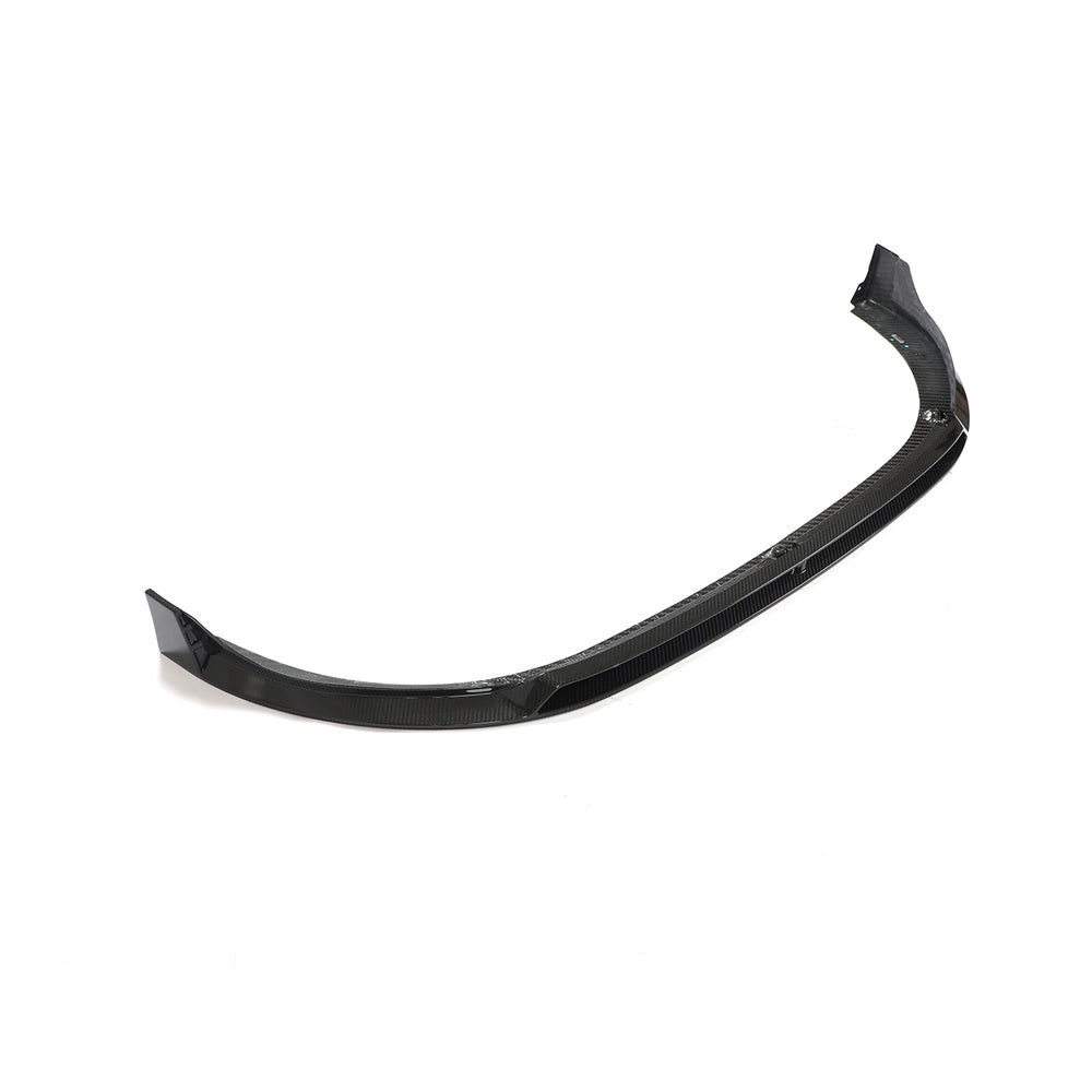 VW Golf MK8 GTI carbon fibre front splitter V2 by CT Carbon, showcasing its sleek aerodynamic design and lightweight construction.
