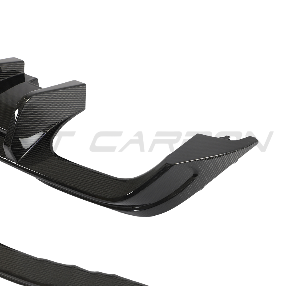 VW Golf MK8/MK8.5 R carbon fiber diffuser by CT Design, showcasing sleek, lightweight automotive rear diffuser with textured carbon finish.