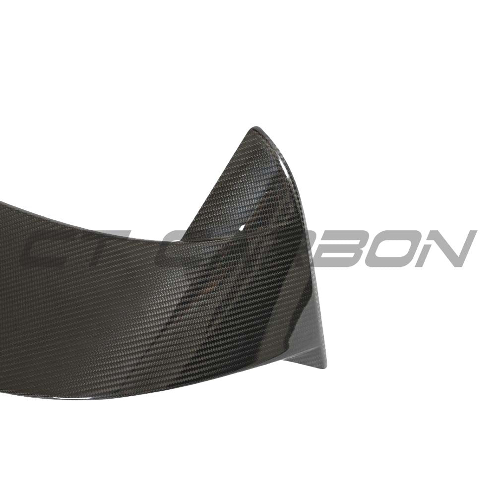 VW Golf MK8/MK8.5 R carbon fibre spoiler by CT Design, showing sleek aerodynamic design on the car's rear.