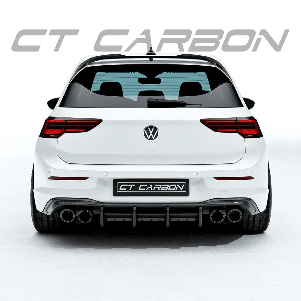VW Golf MK8 R full carbon fibre kit by CT Design, featuring lightweight, high-performance carbon components on the car.
