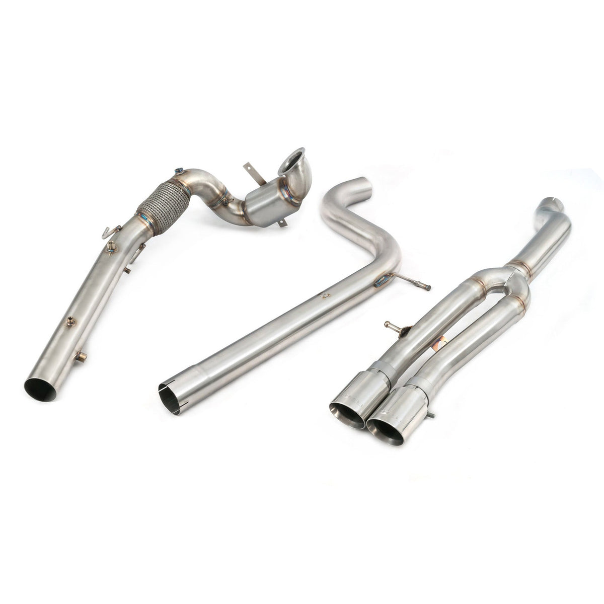 Cobra Sport VW Polo GTI Mk6 2.0 TSI Venom Turbo Back Performance Exhaust with sports cat, non-resonated, for enhanced sound and performance.