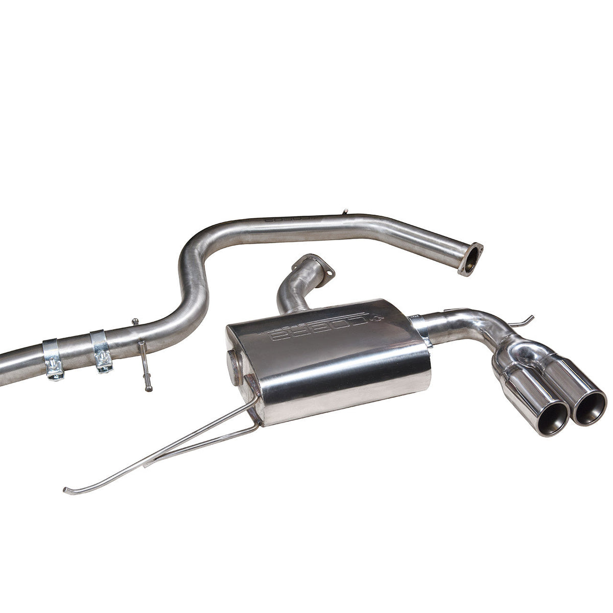Cobra Sport VW Golf GT MK6 2.0 TDi cat back performance exhaust with single exit pipe, black finish, and polished tips.