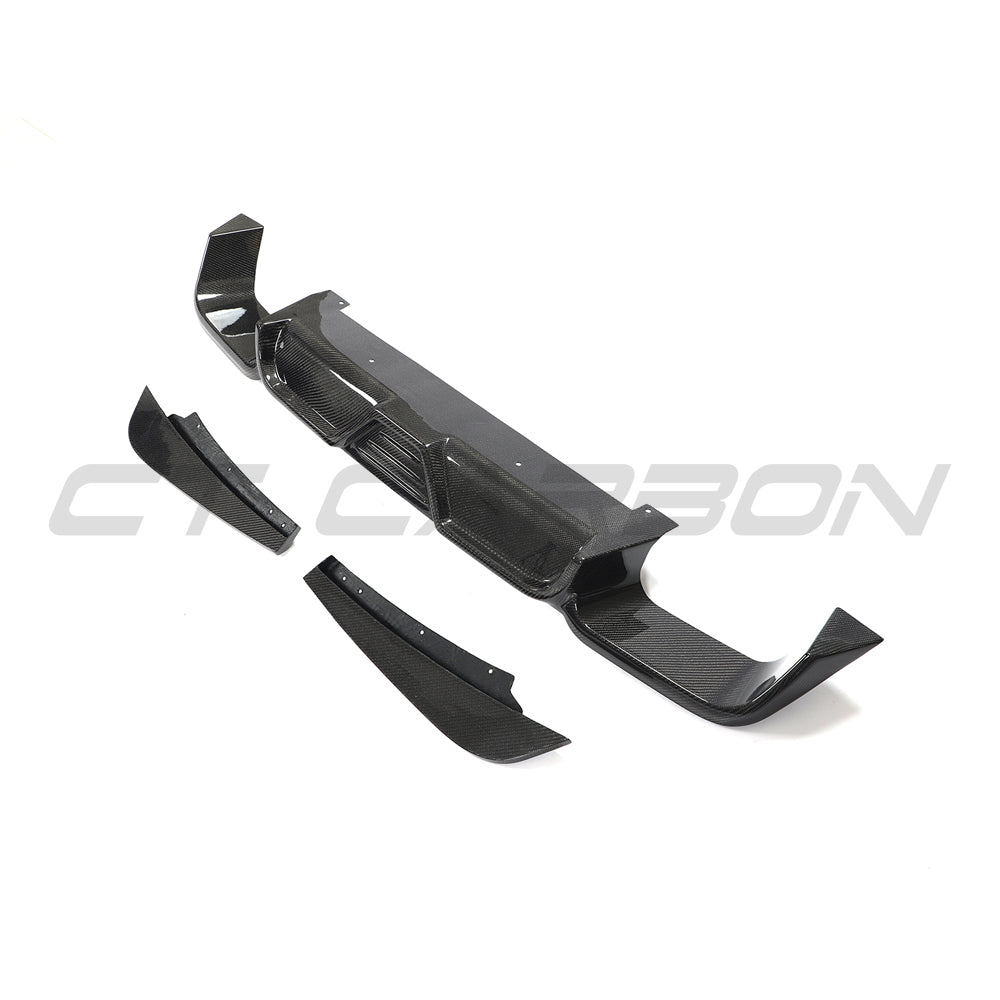 CT Carbon X3M F97 2018-2021 carbon fibre diffuser for pre-LCI models, showcasing sleek aerodynamic design and high-quality finish.