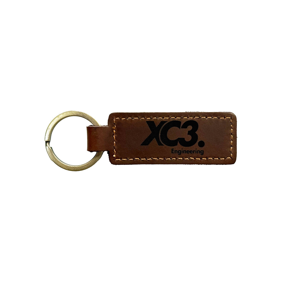 Leather keyring by XC3 Engineering featuring a sleek, durable design, perfect as a stylish accessories for keys.