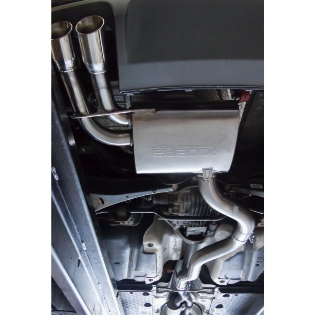 Cobra Sport Audi S3 8P Quattro 5-door cat back performance exhaust system with polished tips and stainless steel construction.