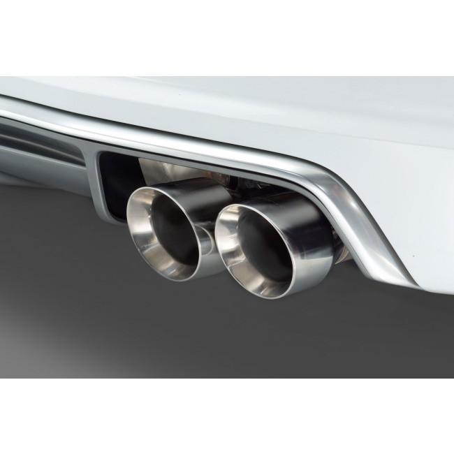 Cobra Sport Audi TTS Mk3 2.0 TFSI cat back performance exhaust system installed on a silver Audi TTS.