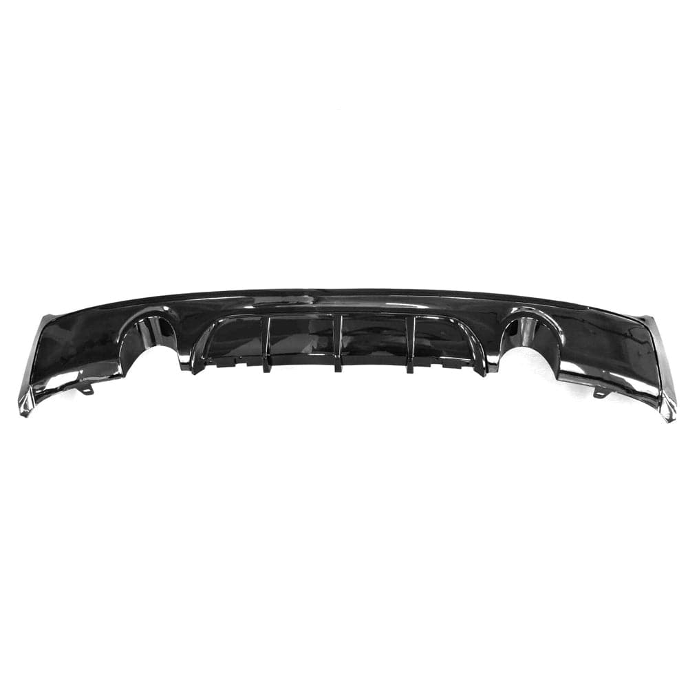 BMW 2 Series F22/F23 gloss black dual exhaust diffuser by CT Carbon, styled for a sleek, sporty look.
