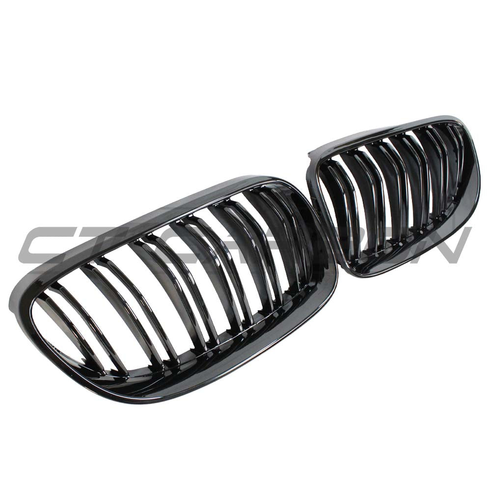 BMW E92 E93 3 Series LCI double slat black grille by CT Carbon, showing sleek black grille design for E92 and E93 models.