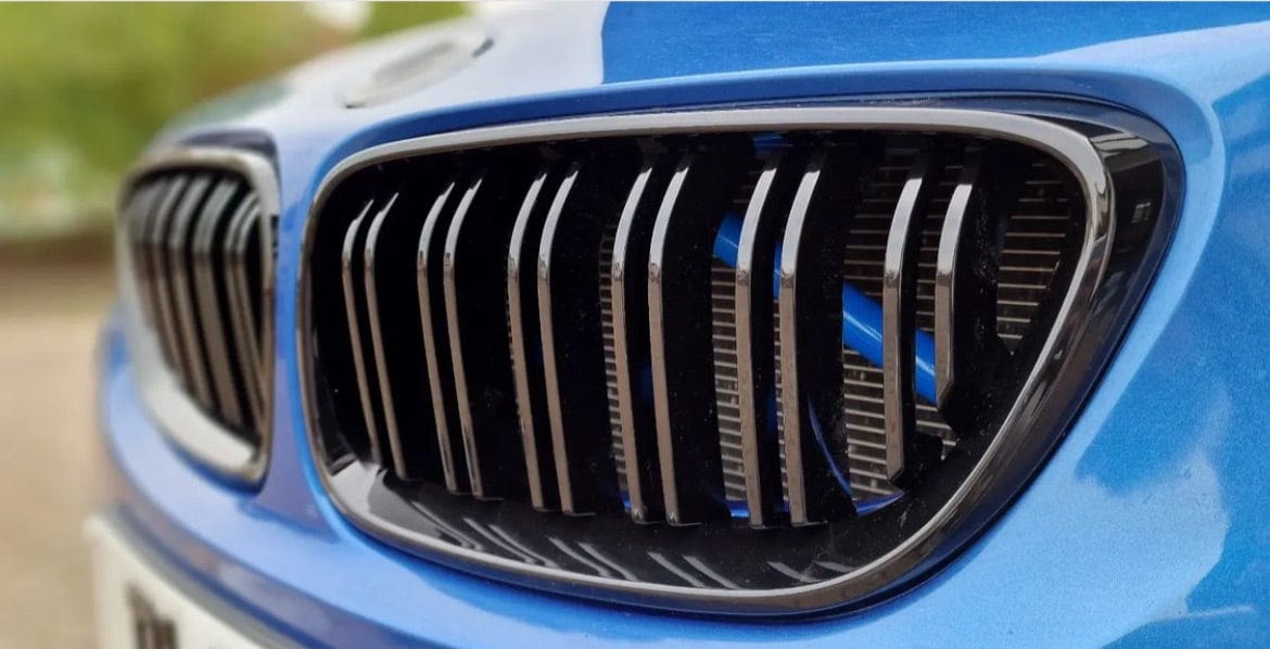 BMW M2 F87 and F22 2 Series double slat black grille by CT Carbon, showing the sleek black grille design for sporty look.