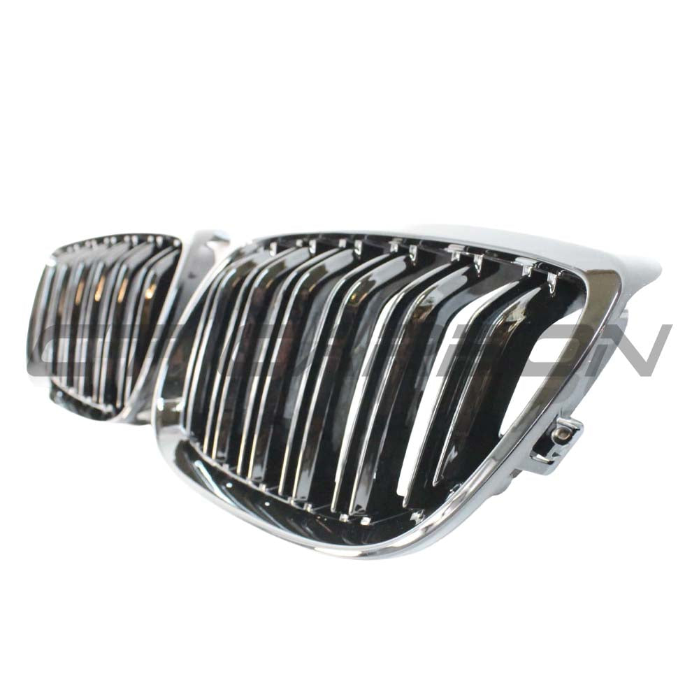 BMW E90 3 Series LCI double slat black grille by CT Carbon, showcasing sleek black grille design for BMW 3 Series models.