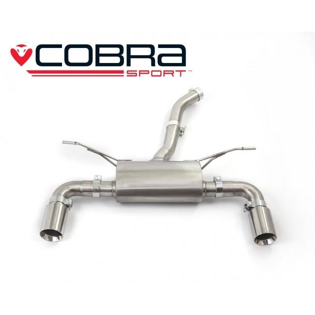 Cobra Sport BMW 420D F36 dual exit exhaust conversion with 440i style twin tailpipes on a black BMW F36 model.