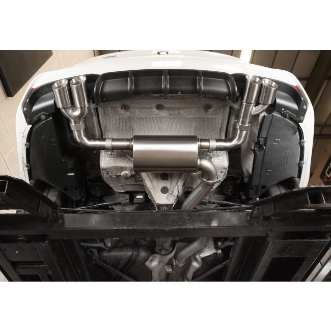 Cobra Sport BMW 435D F32/F33/F36 quad exit M4 style performance exhaust conversion on a BMW 335d F31 touring.