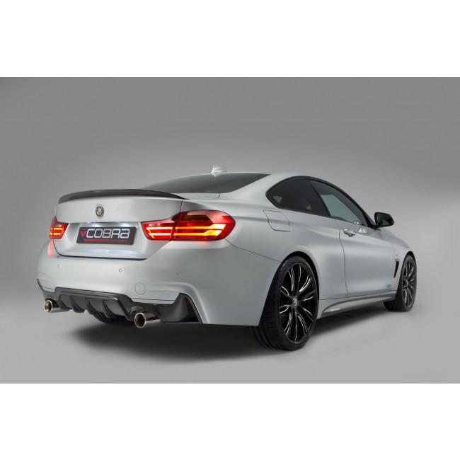 Cobra Sport BMW 420D dual exit exhaust conversion for F32/F33 13-20, resembling 440i style performance exhaust system.