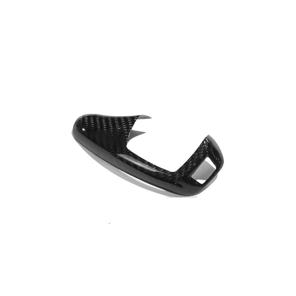 BMW Fxx ZF shifter cover in carbon fiber by CT Carbon, left-hand drive accessories showing sleek, textured carbon fiber surface.