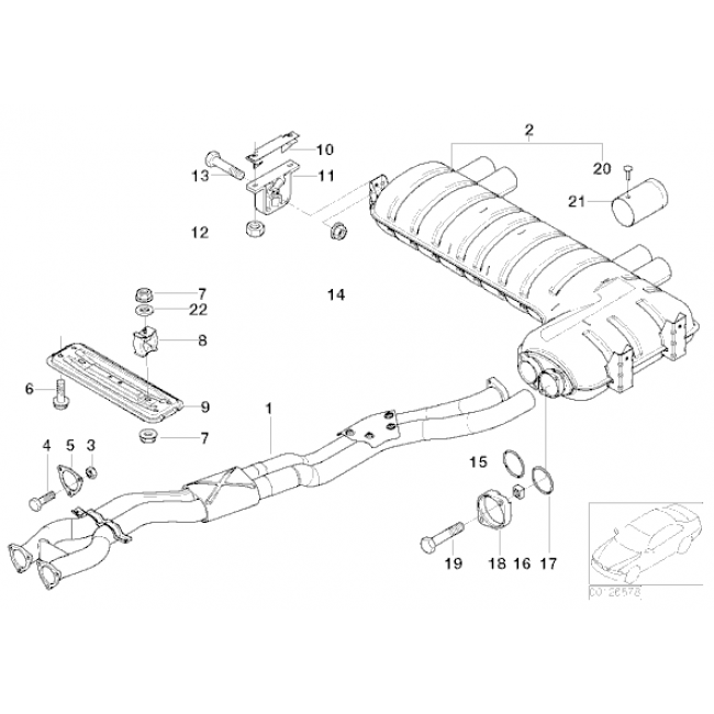 Cobra Sport BMW M3 E46 performance exhaust centre section with flange, showcasing shiny metal construction and precise fit.