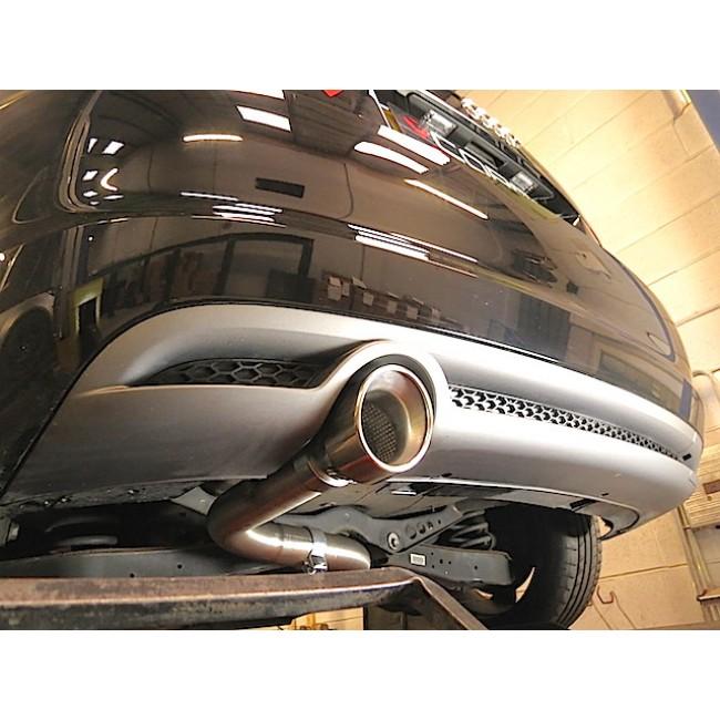 Cobra Sport Audi A3 8P 2.0 TDI 2008-12 single tip cat back performance exhaust installed on a five-door hatchback.