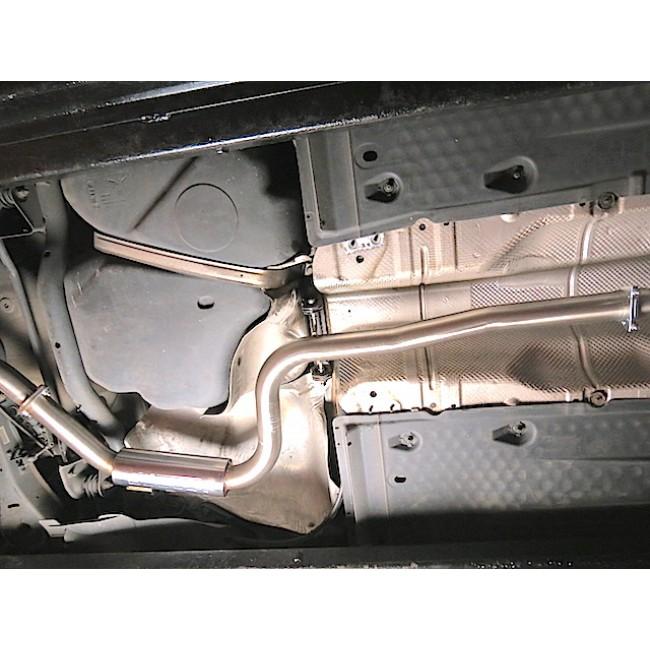 Cobra Sport Audi A3 8P 2008-12 2.0 TDI 3-door single tip cat back performance exhaust installed on vehicle.