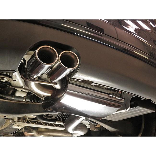 Cobra Sport Audi A3 8P 2.0 TFSI Quattro 3-door cat back performance exhaust installed on vehicle.