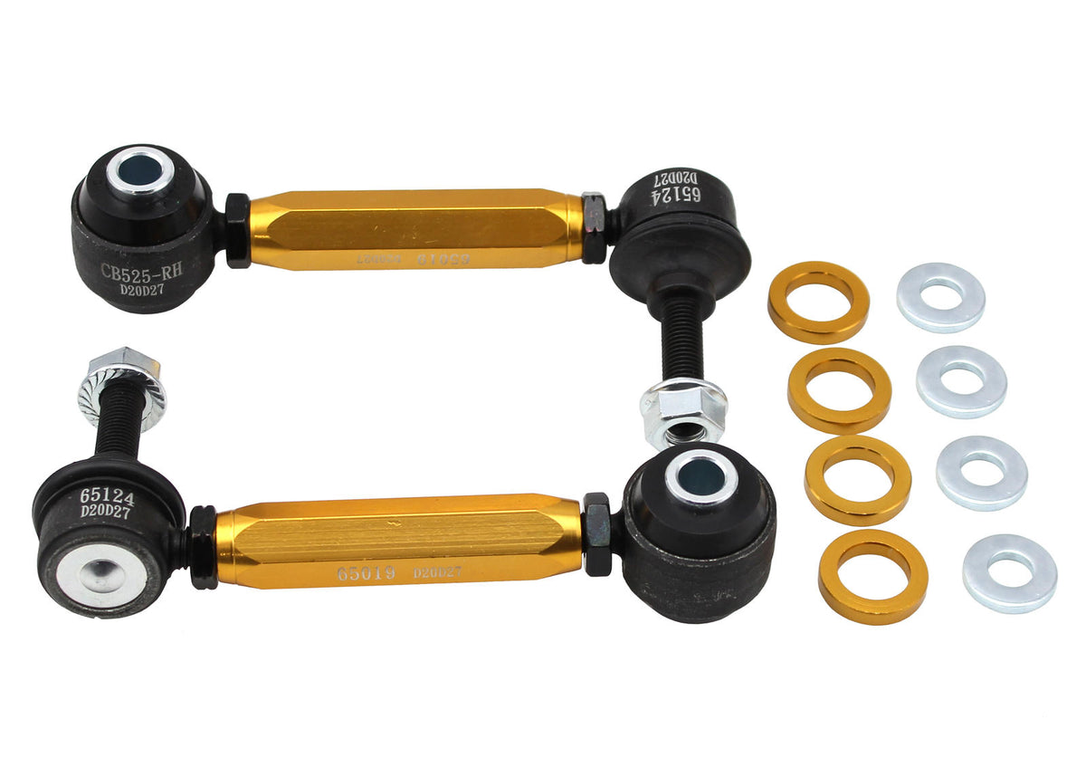 Nineteen72 Performance Whiteline rear axle anti-roll bar link assembly for F87 M2 and M2 Competition BMW, showing the drop link parts.