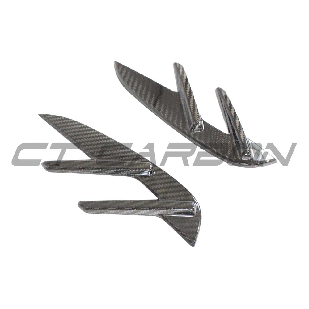 BMW M3 G80 G81 Carbon Fibre Side Fender Trim by CT Carbon, close-up of lightweight, textured carbon fiber accessory.