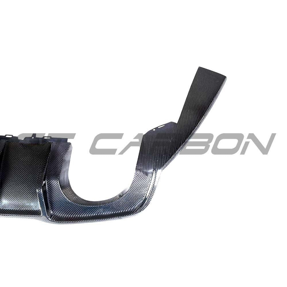 CT Carbon Audi RS3 8V Saloon full carbon fiber rear diffuser with DTM light, showcasing sleek, high-performance car modification.