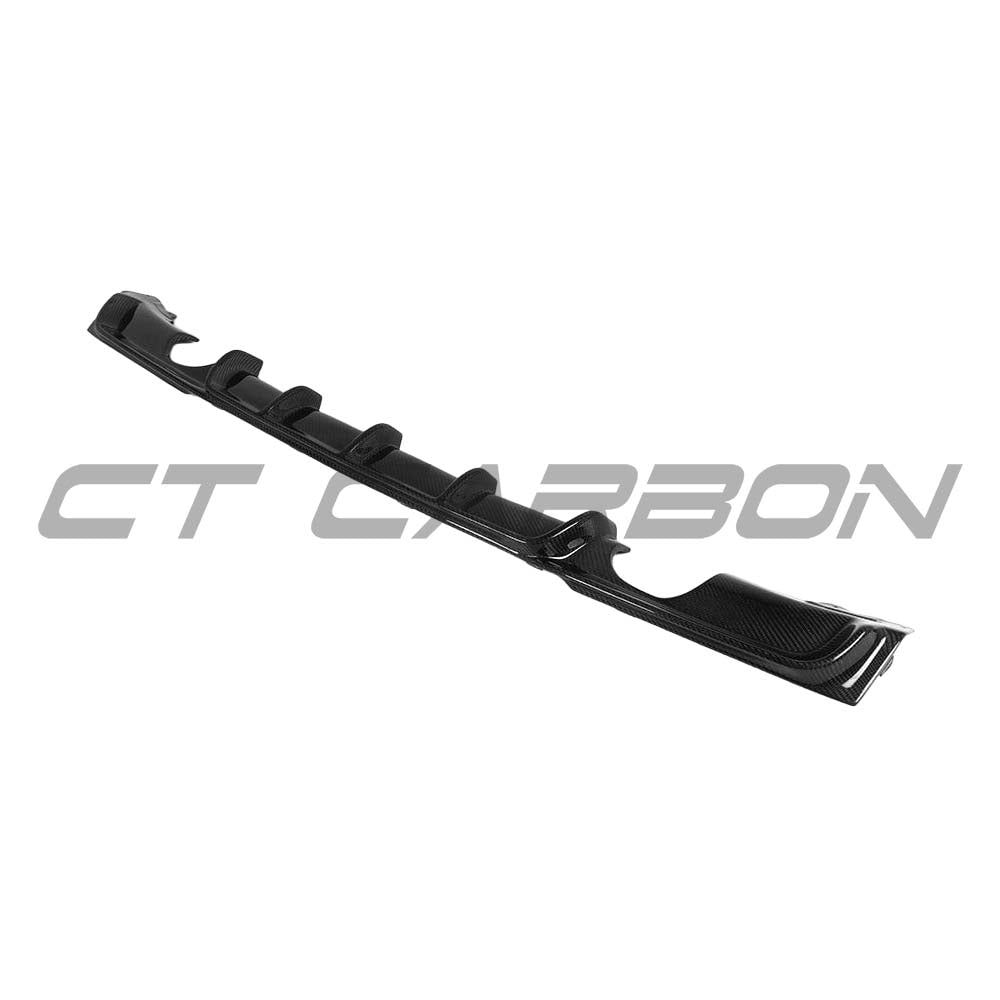 BMW F30/F31 3 Series carbon fiber diffuser by CT Carbon with dual exhaust cutouts, designed for 2011-2019 models.
