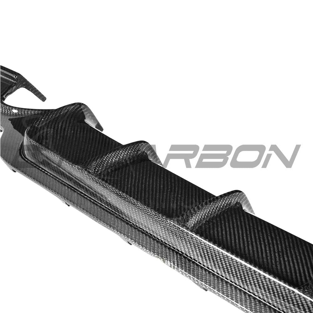 BMW F32, F33, F36 4 Series carbon fiber diffuser with dual exhaust, featuring MP style design by CT Carbon.