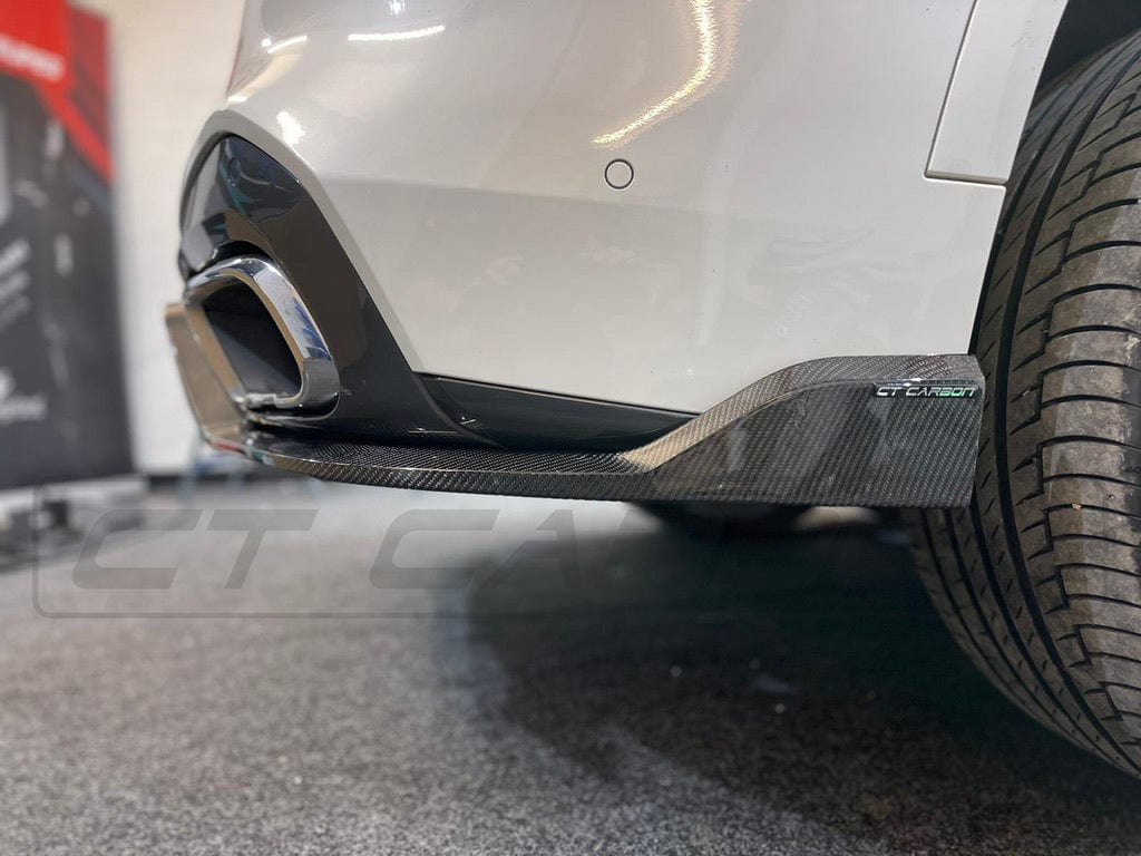 BMW X5 G05 2018-2023 CT Design carbon fibre diffuser, enhancing the sportier look with sleek, high-quality carbon fiber finish.