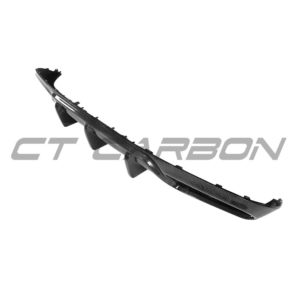 CT Carbon diffuser for Mercedes W205 C63 and C63 Coupe, 2-door model, showcasing sleek carbon fiber design and OEM style.