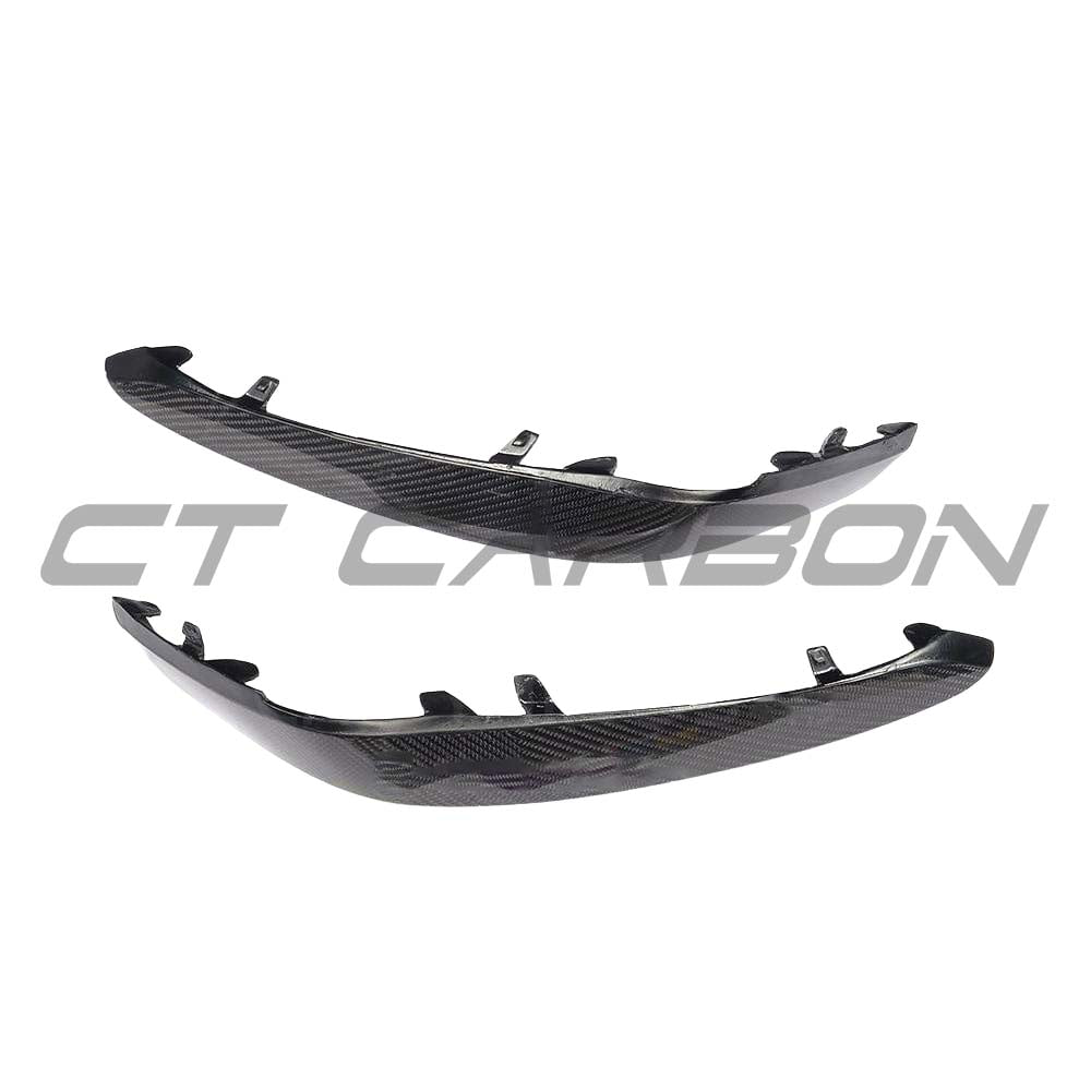 Carbon fibre bumper trim for Mercedes C63 and C63S W205 coupe and saloon, by CT Carbon, shown on vehicle exterior.