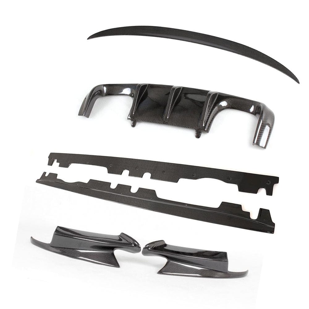 BMW E92 M3 full carbon fibre kit by CT Carbon, including body panels and accessories, showcasing a sleek carbon fiber finish.