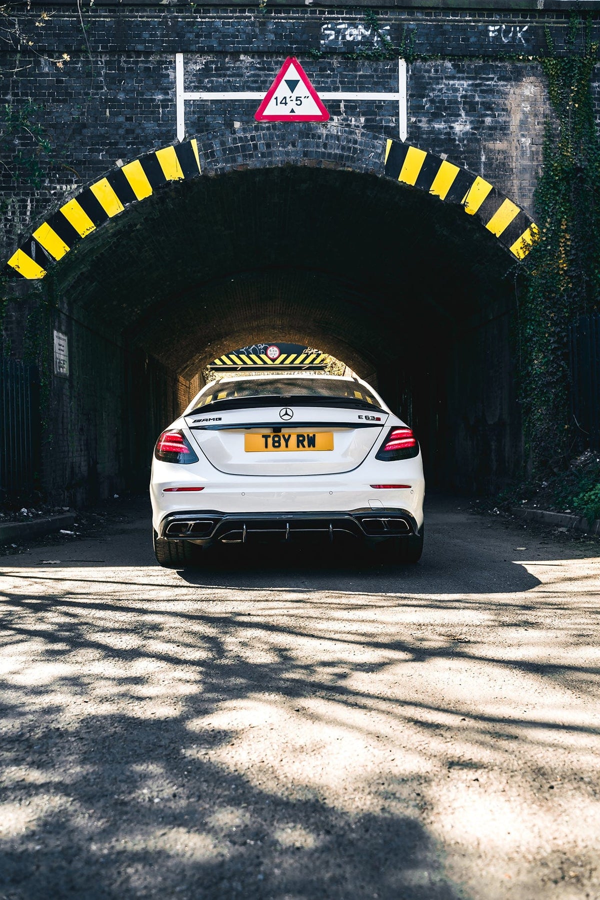 Mercedes E63 W213 2018-2020 pre-facelift CT Carbon fibre diffuser showing sleek black carbon fiber finish and aerodynamic design