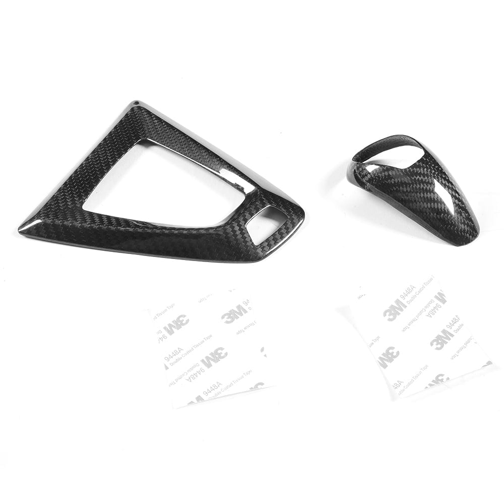 BMW Fxx M car DCT shifter and surround set by CT Carbon, interior accessories with carbon fiber finish for LHD models.