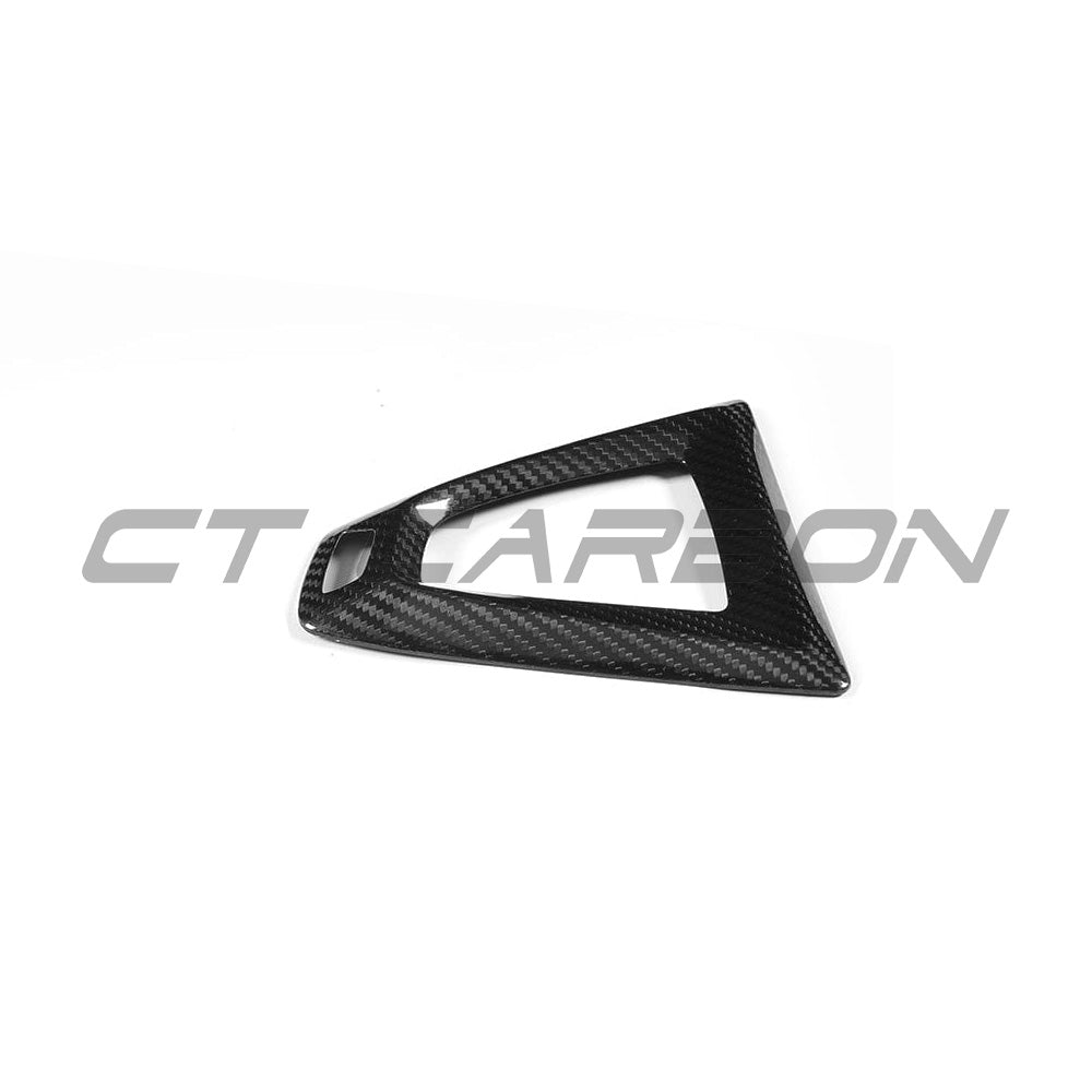 BMW FXX M car DCT shifter surround set by CT Carbon, RHD interior accessories with carbon fiber finish.