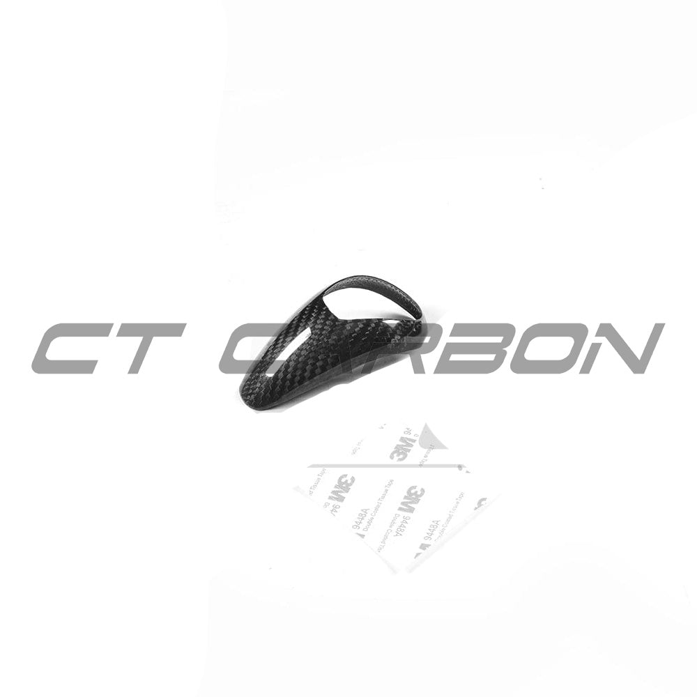 BMW Fxx M Car DCT shifter cover by CT Carbon, shown as a sleek carbon fiber interior accessory with precise fit.
