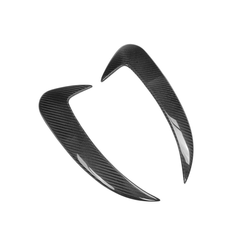Carbon fibre rear bumper canards for Mercedes W205 C63 and C43 saloon by CT Carbon, shown installed on the vehicle.