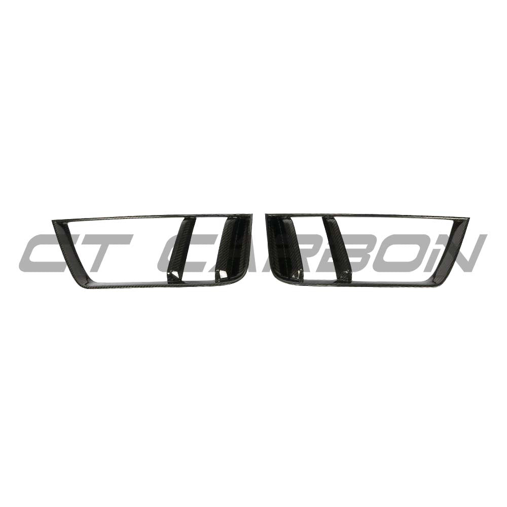 Carbon fibre rear side grille for Audi R8 V10 Gen 2 by CT Carbon, showing detailed textured design on the vehicle.