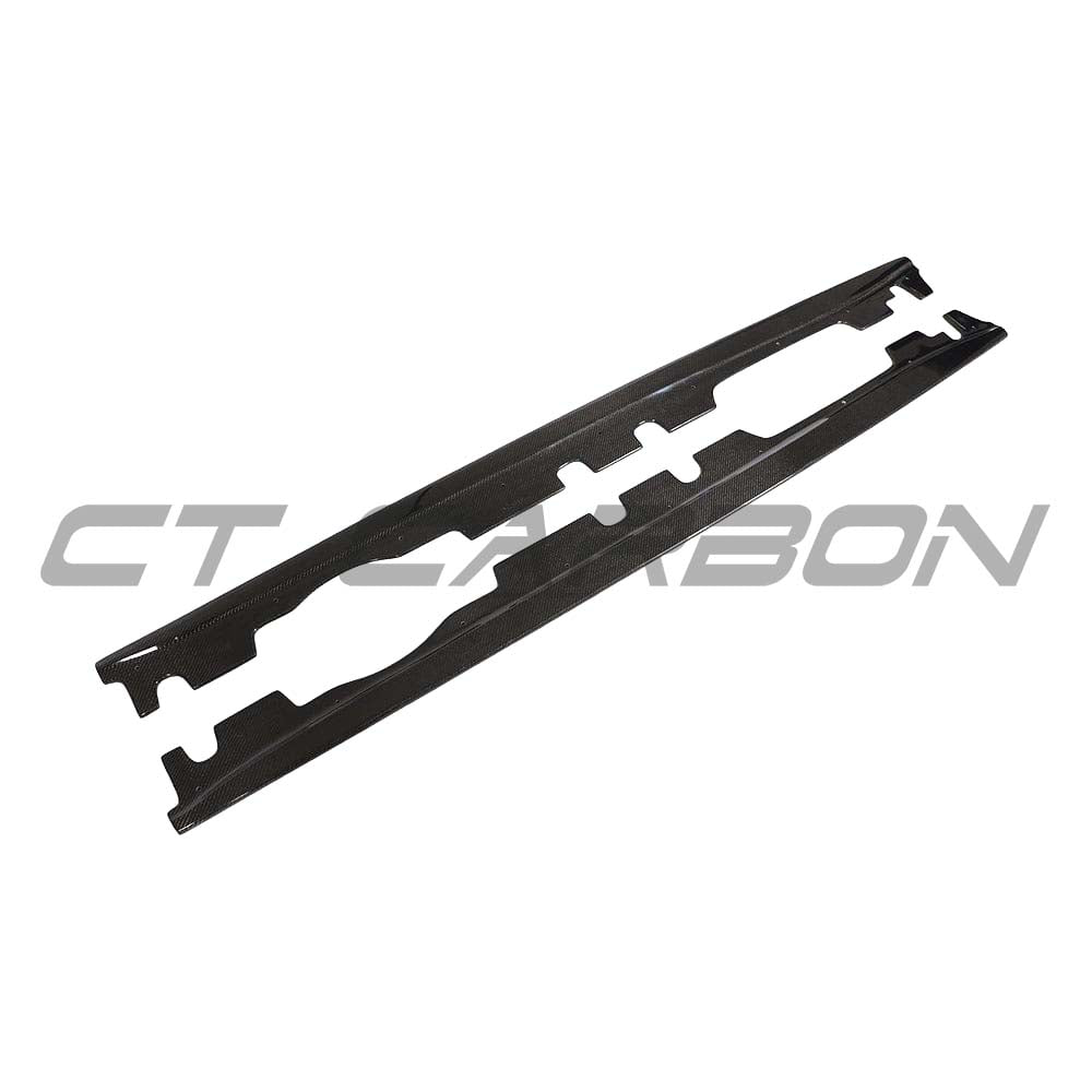 BMW M3 E92 carbon fibre side skirts by CT Carbon, showcasing sleek, lightweight aerodynamic enhancements for the vehicle.