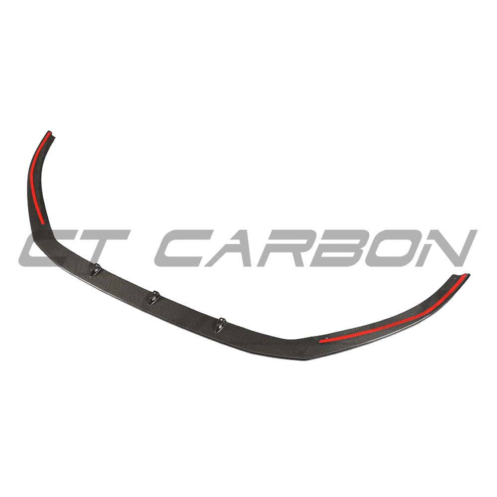 CT Carbon carbon fibre splitter for Audi RS3 8V saloon, enhances aerodynamics with sleek, high-performance design.