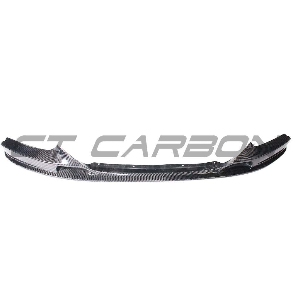 BMW 2 Series F22 F23 M Sport carbon front lip splitter by CT Carbon, showing the sleek, textured carbon fiber design on the splitter.