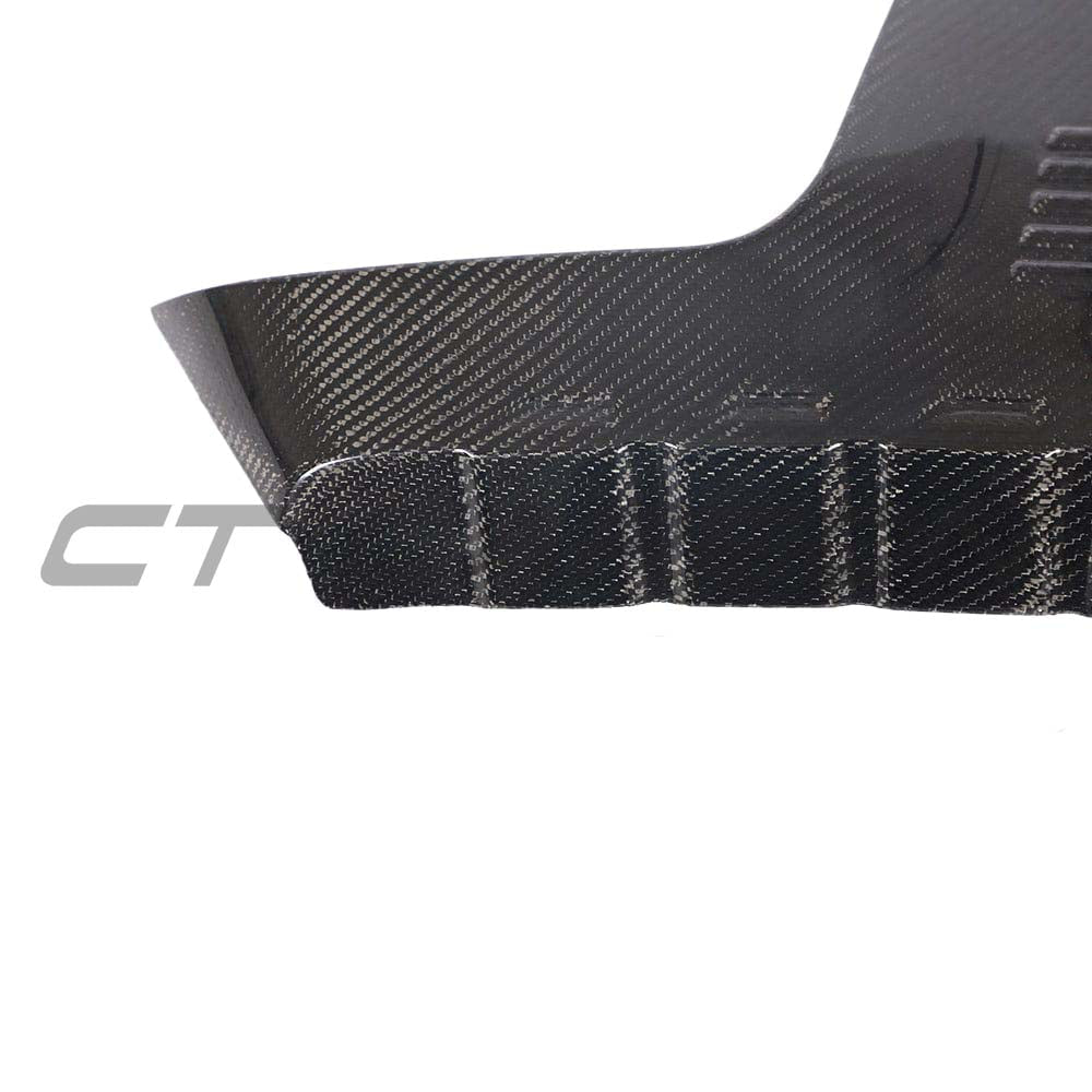 BMW F80 F82 F83 F87 M2C M3 M4 Carbon Fibre Engine Cover by CT Carbon, showcasing sleek lightweight carbon fiber design.