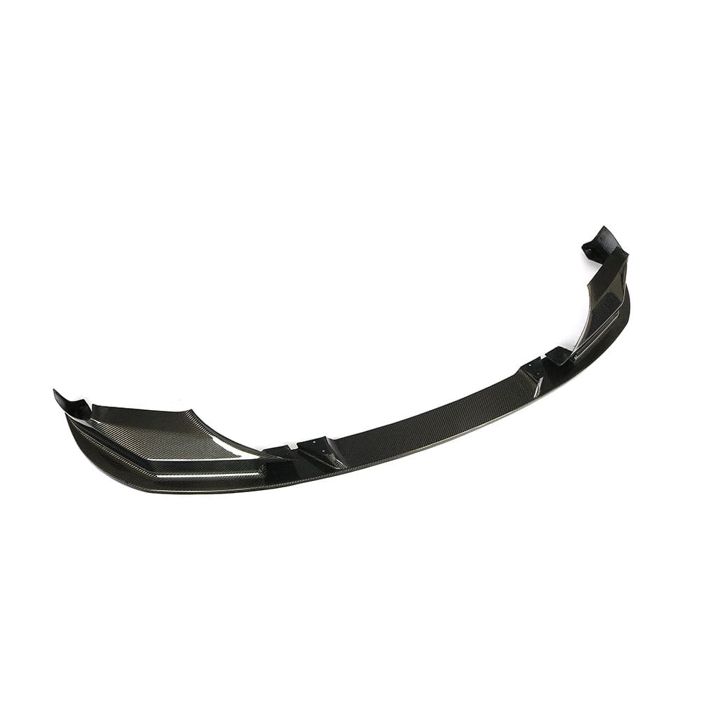 BMW F90 M5 M5C Competition carbon fibre splitter by CT Carbon, showcasing sleek V2 design with 3D-style aerodynamic features.