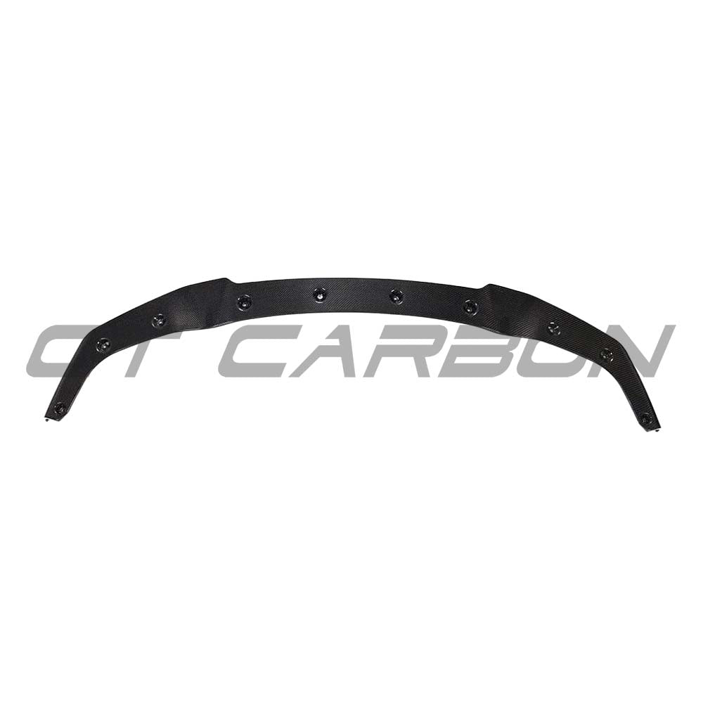 BMW M2 F87 carbon fibre splitter by CT Carbon, showcasing a sleek V6 style aerodynamic splitter on the front bumper.