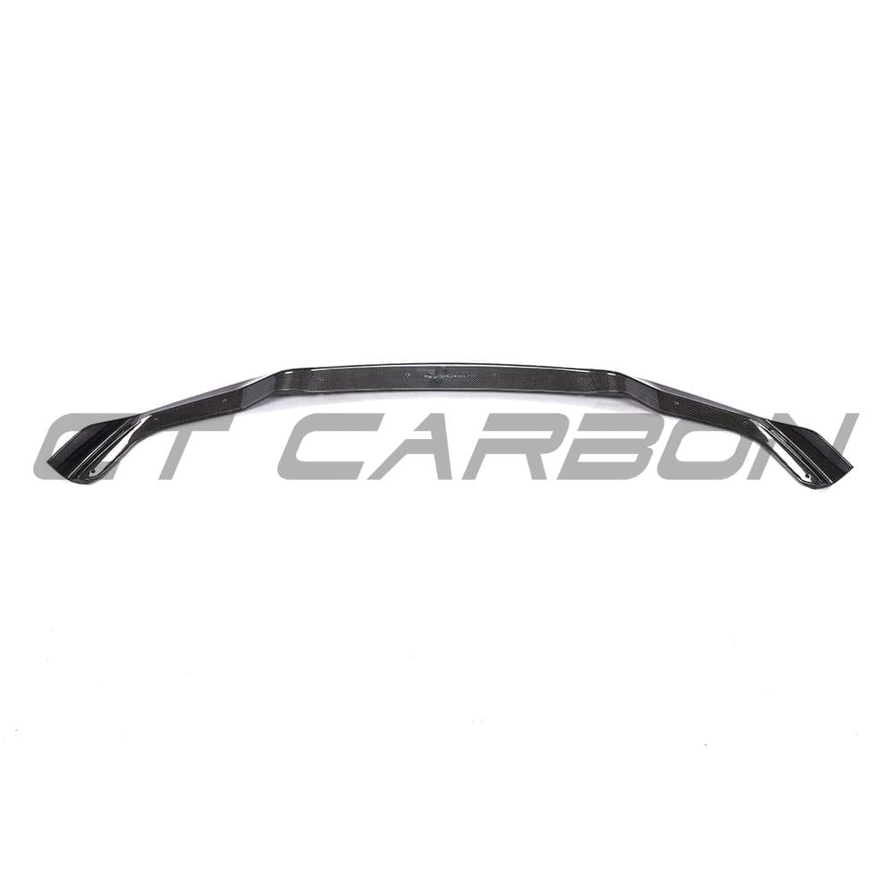 BMW M2 F87 carbon fibre splitter by CT Carbon, showcasing a sleek V6 design for enhanced aerodynamics and sporty appearance.