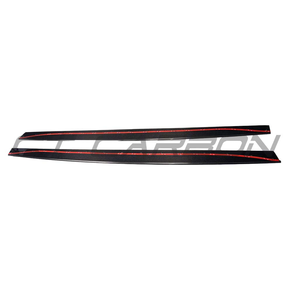 Full BMW M3 F80 saloon and coupe carbon fibre kit by CT Carbon, featuring splitters and aerodynamic components in glossy black carbon fiber.