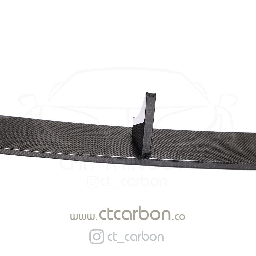 Full view of the CT Carbon Toyota Supra A90 2019+ V2 full carbon fibre kit showing the splitter and aerodynamic parts.