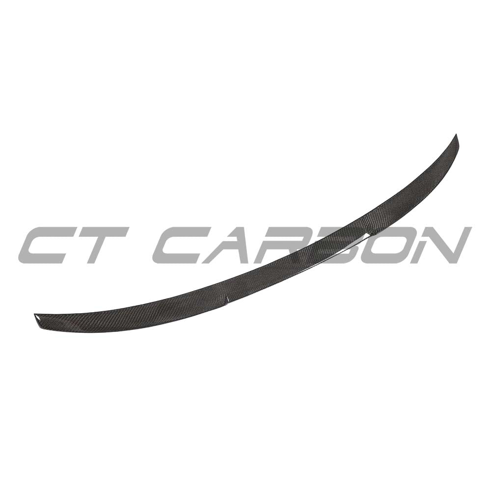 Carbon fiber spoiler for Audi A3 S3 RS3 8V saloon by CT Carbon, showcasing a sleek V-style aerodynamic design.